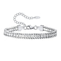 Stainless Steel Tennis Bracelets for Women, Iced Out 5A Cubic Zirconia Stones Charm Bracelets, Ladies Bridal Wedding Jewelry