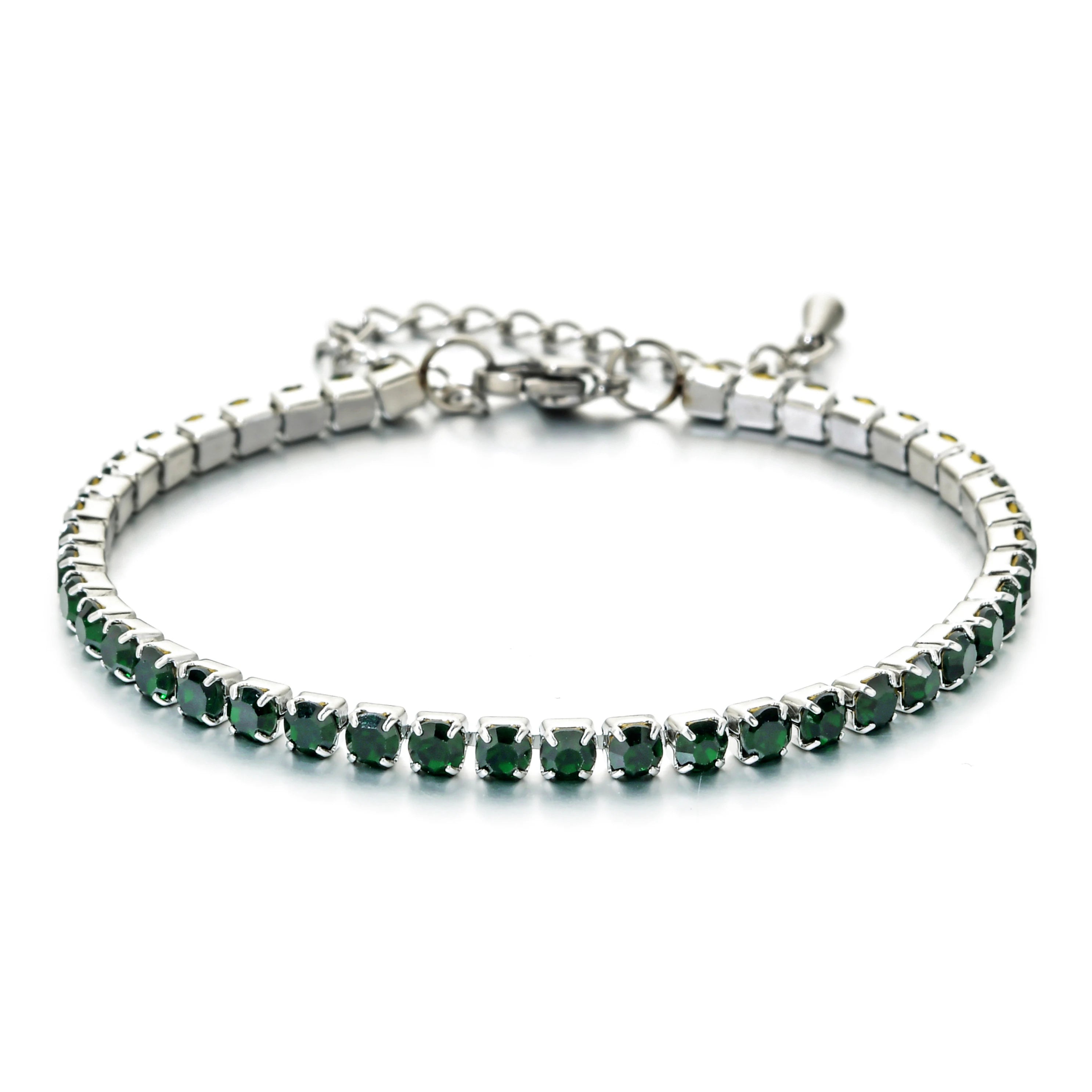 ZMZY Luxury Cubic Zirconia Tennis Bracelets Iced Out Chain Crystal Wedding Bracelet for Women Girls Silver Color Bracelet