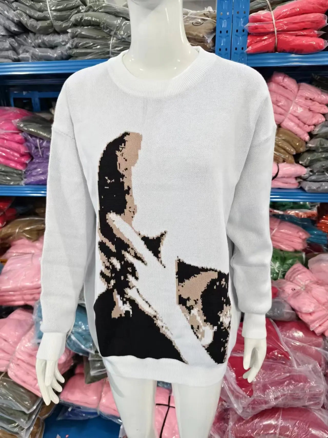 Autumn Winter Women Retro Pullover Sweater Fashion Long Sleeve Star Pattern Y2K Sweater Lady Casual Harajuku Knit Sweater Unisex